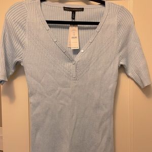 WHBM sweater top elbow sleeves size S color Glass (light blue)